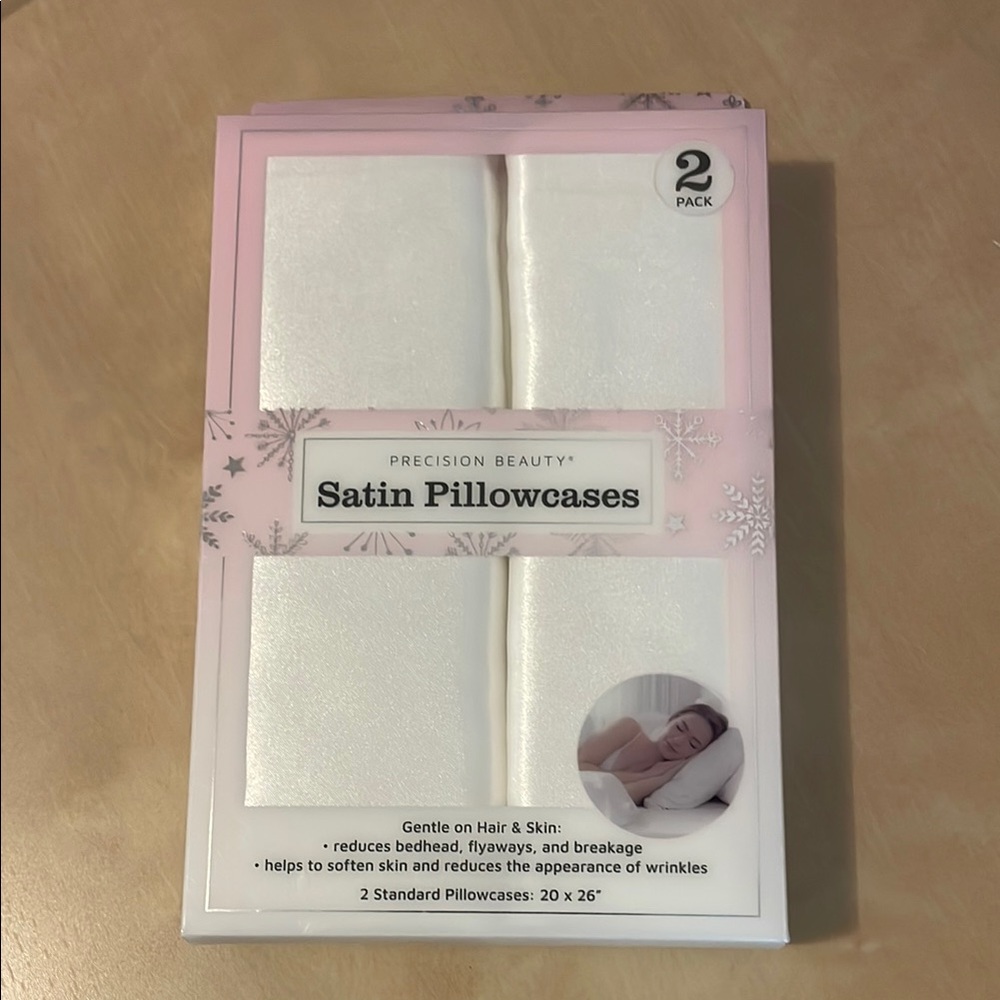White Satin Pillowcases - 2 Pack